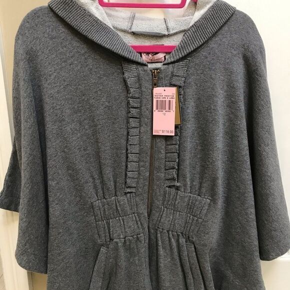 Juicy Couture Grey Hooded Poncho zip up sweatshirt - Picture 3 of 5